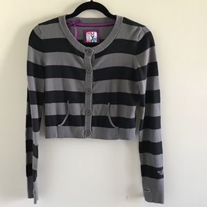Roxy Striped Cropped Cardigan